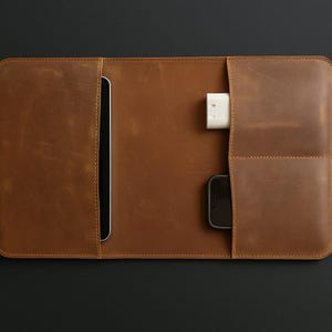 Leather Armrest Organizer, Remote Control Caddy for Laptop, Magazine, Tablet, Newspapers, Bedside Caddy