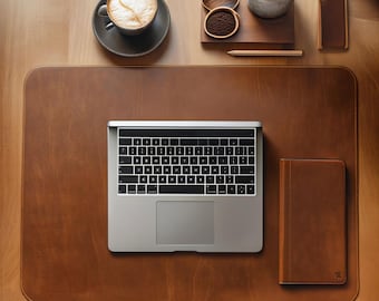 Custom Leather Desk Mat: Full Grain, Stitched Edges, Personalized