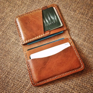 Cartera vertical de cuero, cartera plegable, cartera minimalista, cartera para hombre, tarjetero, cartera plegable vertical