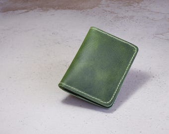 Cartera de cuero plegable, billetera con bolsillo frontal para billetes y múltiples tarjetas, billetera de cuero personalizada, billetera de cuero con tarjetero