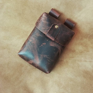 Bolsa de cinturón de cuero, bolsa de cinturón, bolsa de cinturón de utilidad de cuero, bolsa de munición, bolsa marrón, bolsa de cinturón, bolsa de senderismo, bolsa pequeña, bolsa libre de cuero