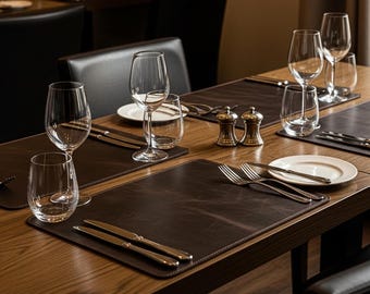 Leather Dining Placemats, Restaurant Table Placemats and Coasters