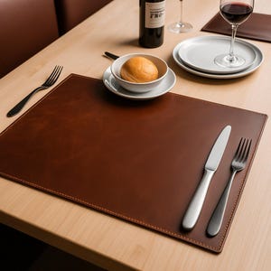 Ensemble de sets de table en cuir, cercle et rectangle avec sous-verres, ensembles de table de restaurant résistants aux liquides
