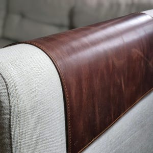 Genuine Leather Sofa Armrest Cover: Furniture Protector, Custom Size