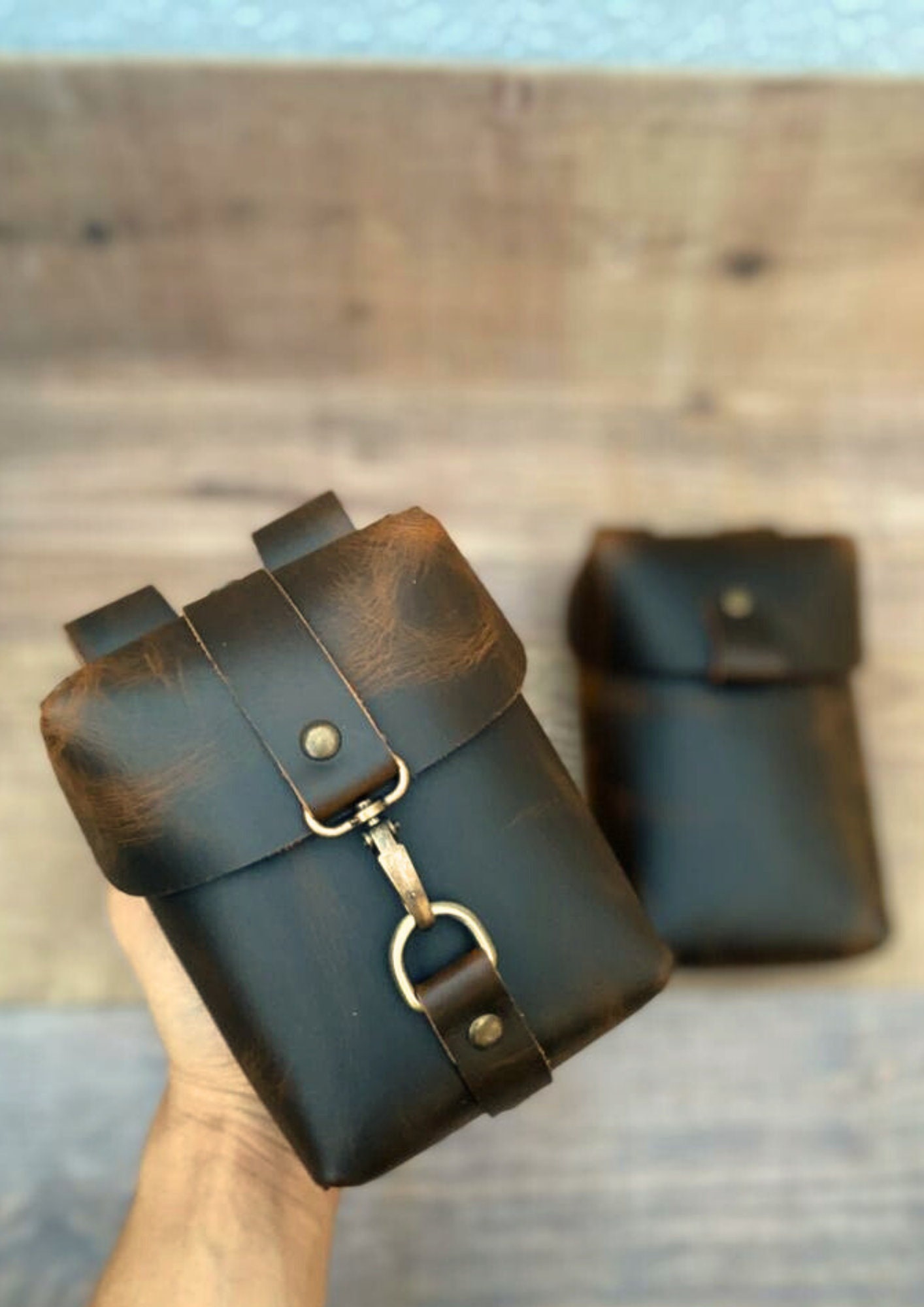 クレイジーホースレザーベルトポーチ：携帯電話＆ツールバッグ - Etsy 日本