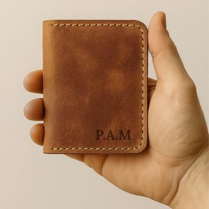 Leather Bifold Card Wallet, Front Pocket Wallet, Personalized Leather Wallet, Leather Card Holder Wallet
