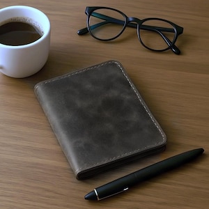 Leather Personalized Journal Cover, Handmade Leather Cover for Field Notes 4.75&quot; x 7.5&quot;