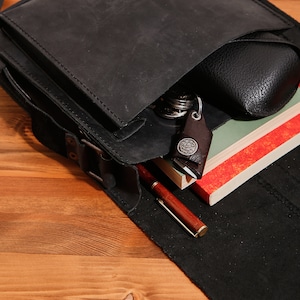 Leather Shoulder Messenger Bag, Leather Bag in Black, Brown... image 5