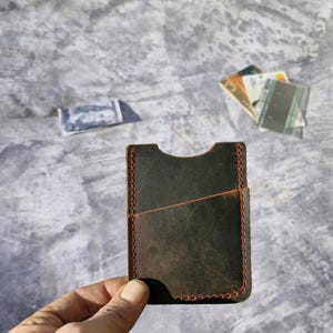 Handmade Leather Card Holder, Front Pocket Card Wallets,  Personalized Leather Card Holder,  Leather Card Holder Wallet