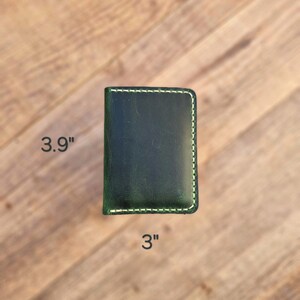 Billetera plegable de cuero XS para 3 a 5 tarjetas, billetera con bolsillo frontal, billetera de cuero personalizada, billetera de cuero con tarjetero