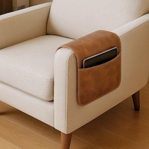 Doppelseitiger Leder Armlehnen Organizer, Fernbedienung Caddy für Laptop, Zeitschriften, Tablet, Zeitungen, Nachttisch Caddy