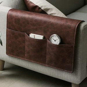 Leather Sofa Armrest Organizer, Remote Control Caddy for Bedside Caddy
