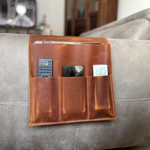 Leder Sofa Armlehne Veranstalter, Fernbedienung, Magazin, İpad Halter, Leder Lagerung Veranstalter
