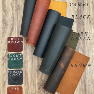 May include: A variety of leather swatches in different colors, including dark brown, camel, black, dark green, brown, red brown, light green, smoked color, and tan.