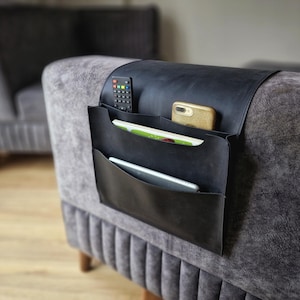 Leder Sofa Armlehne Veranstalter, Fernbedienung, Buch, Magazin, Ipad Halter, Leder Lagerung Veranstalter, Leder Wohnkultur Geschenk