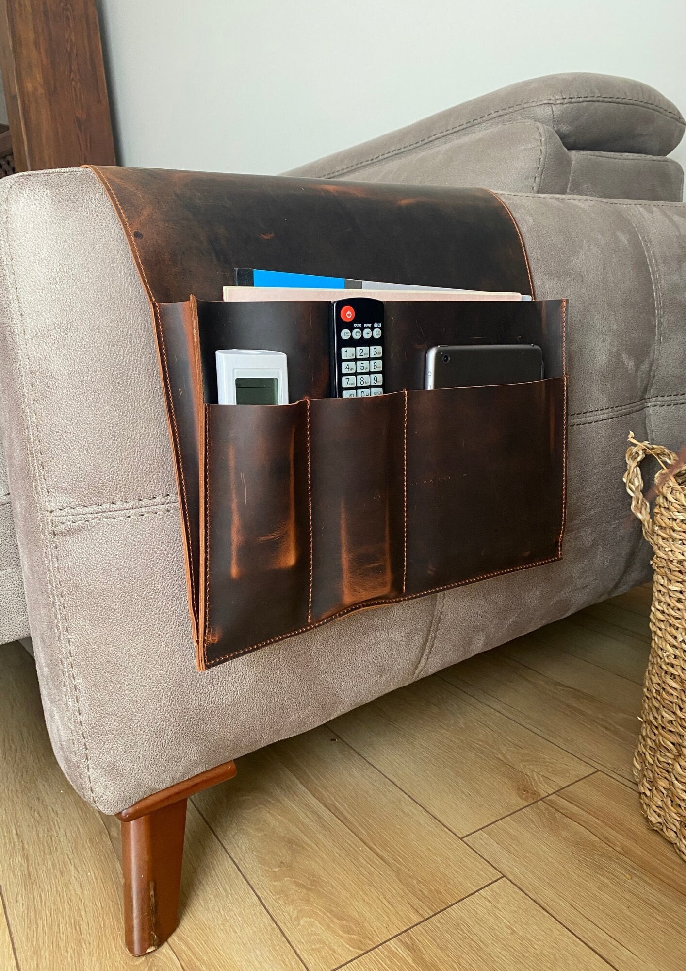 Armchair Caddy FLYILY Sofa Arm Organizer Hanging Caddy For