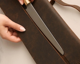 Leather Double Knife Holder, Chef Knife Roll