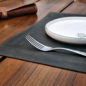Leather Placemat, Handmade Dining Table Sets, Leather Table Linens, Leather Coasters, Reataurant Placemat Set
