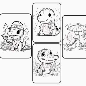 4 Printable Kids Coloring Pages,boys Dinosaur Coloring Pages,homeschool ...