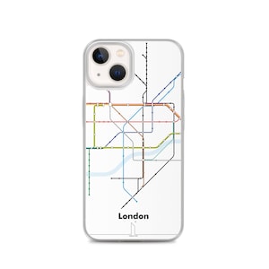 Mapa del metro de Londres | Vinilo o funda para iPhone Mapa de red de transporte minimalista