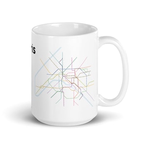 Plan du Métro de Paris | Tasse minimaliste de carte de réseau de transports