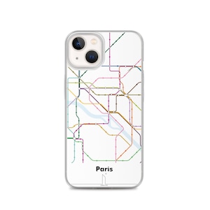 Plan du métro de Paris | Coque d'iPhone minimaliste de carte de réseau de transports