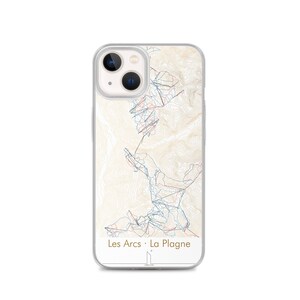 Karte von La Plagne / Les Arcs, Alpen | Topografische Karte des Skigebiets iPhone-Hülle | Paradiski