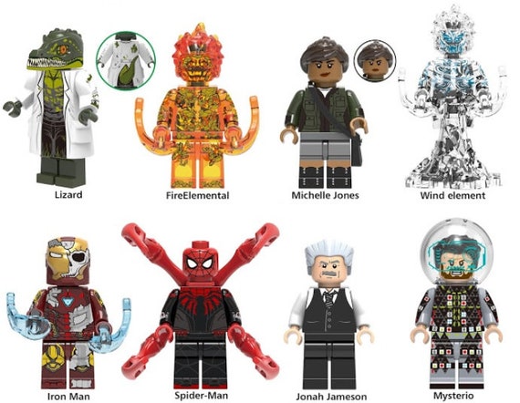 Custom Designed Minifigure 8pcs Lizard Fire Elemental - Etsy