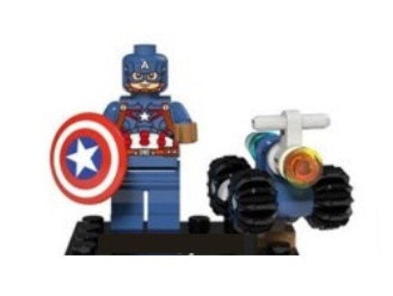 Custom Designed Minifigure Captain America v1 Superhero Printed On LEGO Parts 
