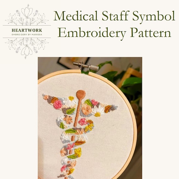 Medical Staff symbol embroidery PATTERN  | medical embroidery | medical student embroidery | nursing student embroidery