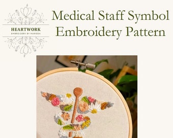 Medical Staff symbol embroidery PATTERN  | medical embroidery | medical student embroidery | nursing student embroidery