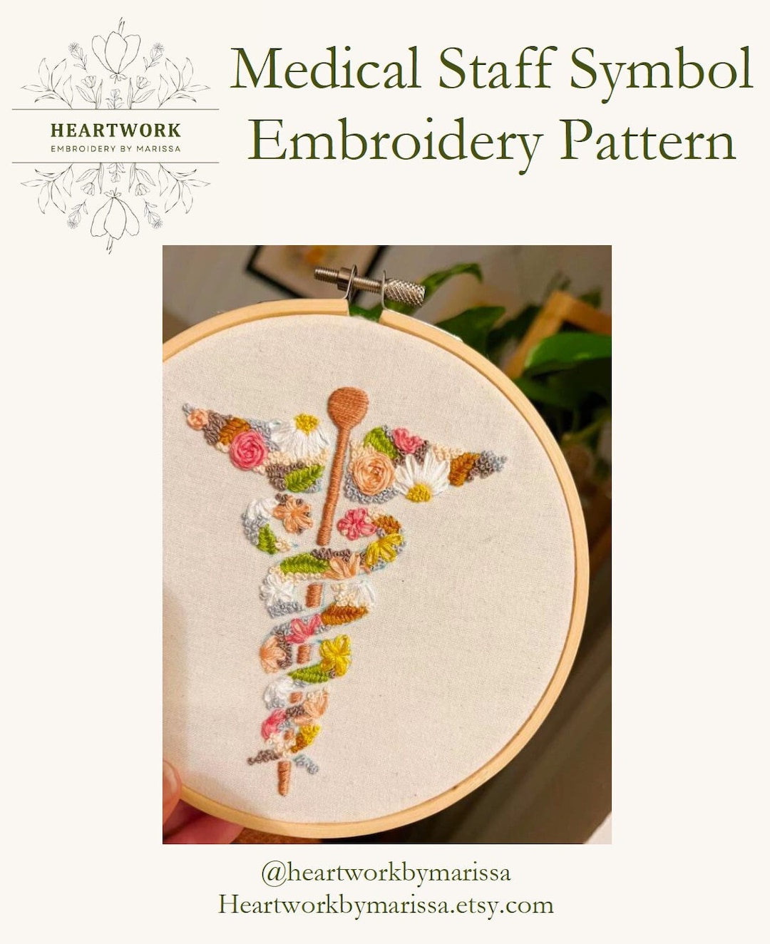 Medical Staff Symbol Embroidery PATTERN Medical Embroidery Medical