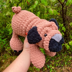 Crochet Pug Dog Plush Stuffed Animal
