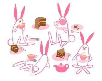 Bunny Tea Party (Giclée Fine Art Print)