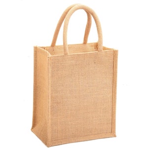 Op maat gemaakte draagtas gepersonaliseerde jute draagtas | Groothandelsprijs jute shopper met initialen | Effen jute tassen klein formaat | Tas voor bruidsmeisjes