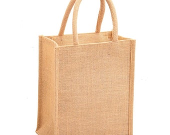 Personalized Burlap Tote Bag: Jute Shopper with Initials