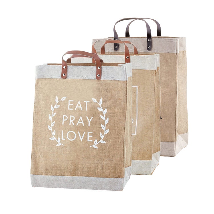 Jute Bag With Stylish Leather Handles Natural Durable and