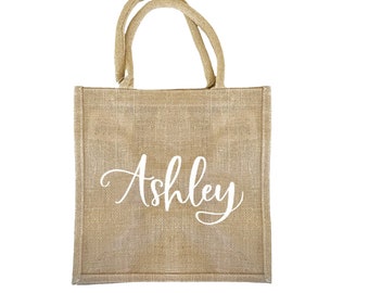 Personalized Burlap Tote Bag: Eco Friendly Jute Gift Bag