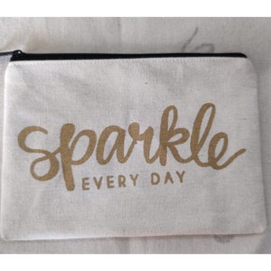 Welcome Gift Bag, Initials Pencil Case, Flower Printed Pocket Bag, Jewelry bags, Wedding favor bag, Cosmetic bag, Cotton Canvas Make up bags
