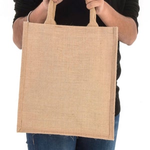 Jute Tote Bag Personalized Jute Burlap Tote Bag | Lunch Bag | Plain Wine Bags | Shopping Hessian Jute Tote Custom Printed Gift Bags