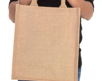 Personalized Jute Tote Bag: Burlap Lunch Bag, Custom Print