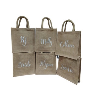 Jute tas kind gepersonaliseerde jute jute draagtas | Lunchtas | Feestcadeauzakje | Shoppen Hessische Jute tas klein medium groot effen op maat