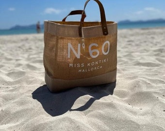 Personalized Burlap Jute Tote Bag: Eco-Friendly Beach Bag