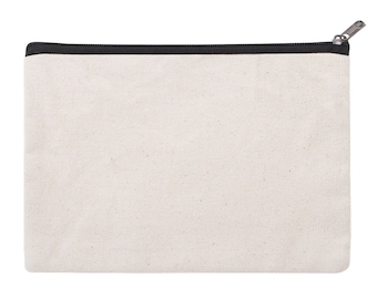 personalisierte Kosmetiktasche aus Canvas, Kosmetiktasche mit individuellem Logo, Kosmetiktasche aus Baumwolle, Federmäppchen, Reise-Kosmetiktasche