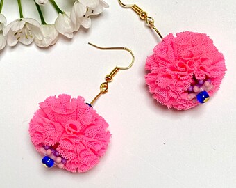 Jewelry hanging earrings pompom pompom neon wild colorful gold Valentine's Day Wife Girlfriend Birthday Gift Easter souvenir