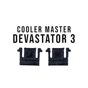 May include: Two black plastic keyboard keycaps for a Cooler Master Devastator 3 keyboard.