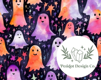 Watercolor Ghosts Seamless File for Personal and Commercial Use (File #1055)