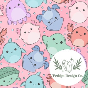 Under the Sea Squishies Seamless File for Personal and Commercial Use (File #1043)