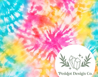 Bright Rainbow Tie Dye Seamless File for Personal and Commercial Use (File #1124)