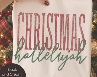 Retro kerst PNG | Kerst Hallelujah PNG-bundel | Feestelijke print | Tis the Season T-shirt | Trendy kerstdesign | Grappige feestdagen
